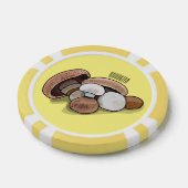 キノコの漫画イラストレーション ポーカーチップ (シングル)