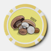 キノコの漫画イラストレーション ポーカーチップ (裏面)