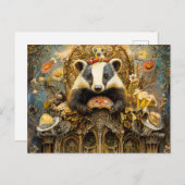 キノコの玉座のファンタジー ポストカード (正面/裏面)