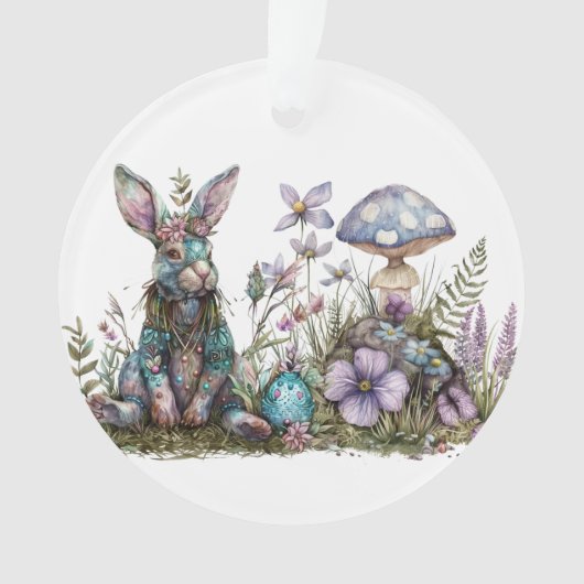 キノコの神秘的なウサギ オーナメント (正面)