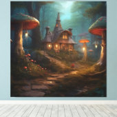 キノコの童話の森 キャンバスプリント (インサイチュ (ウッドフロア))