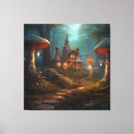 キノコの童話の森 キャンバスプリント