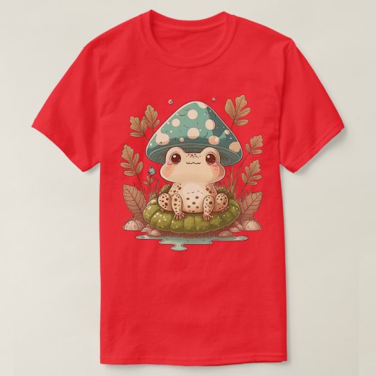 キノコの美容カエル Tシャツ (デザイン正面)