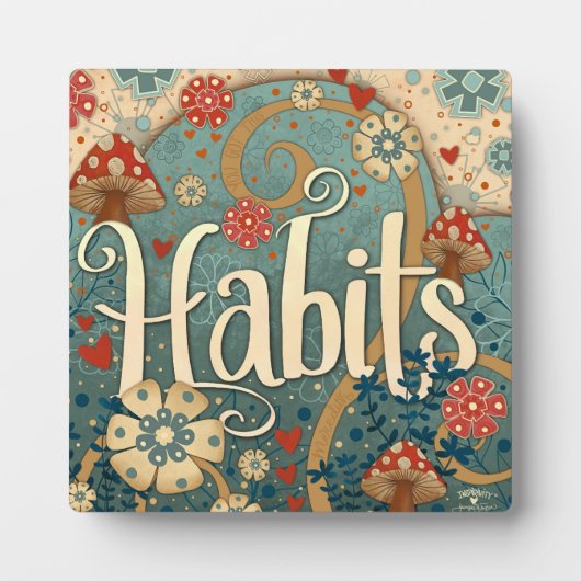 キノコの習慣感動的フローラかわいらし フォトプラーク (正面)