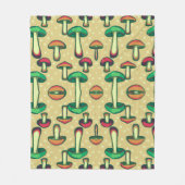 キノコの背景 フリースブランケット (正面)