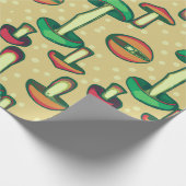 キノコの背景 ラッピングペーパー (角)