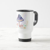 キノコの自動パターン トラベルマグ (正面右)