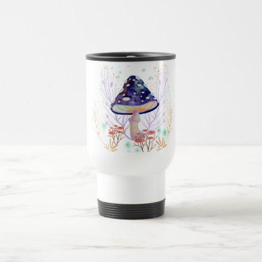キノコの自動パターン トラベルマグ (中央)