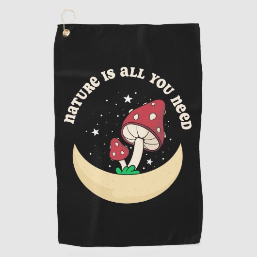 キノコの自然が必要 ゴルフタオル (正面)