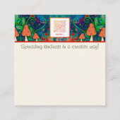 キノコの良い引用文の親切カード スクエア名刺 (裏面)