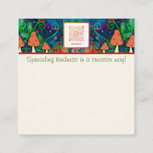 キノコの良い引用文の親切カード スクエア名刺 (裏面)