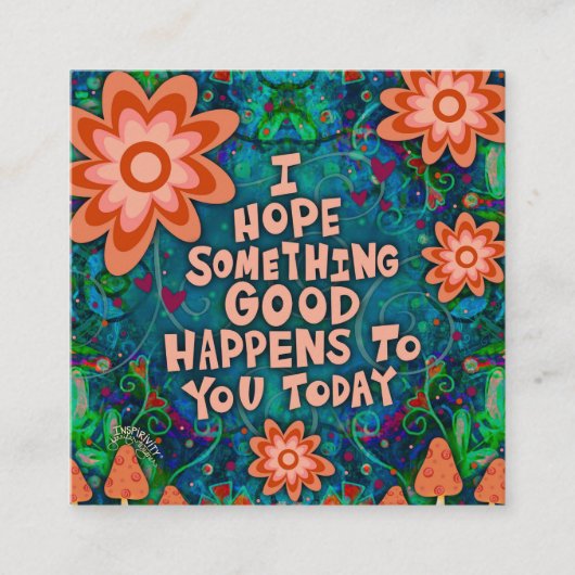 キノコの良い引用文の親切カード スクエア名刺 (正面)