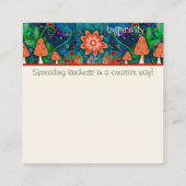 キノコの良い引用文の親切カード スクエア名刺 (裏面)