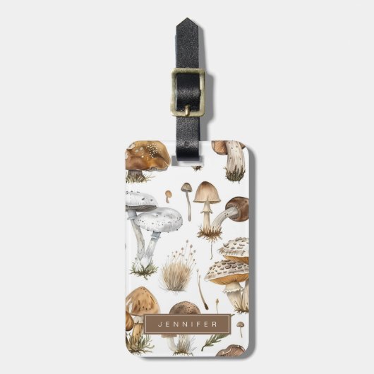 キノコの荷物タグ ラゲッジタグ (正面縦)