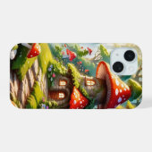キノコの街iPhoneケース iPhone 15ケース (裏面横)