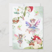 キノコの誕生日フェアリーの森の水の色 招待状 (裏面)