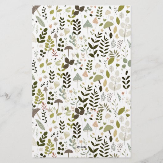 キノコの赤ちゃんシャワーのようなベビー 便箋 (裏面)