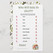 キノコの赤ちゃんシャワーのようなベビー 便箋 (正面/裏面)