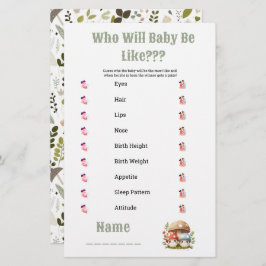 キノコの赤ちゃんシャワーのようなベビー 便箋