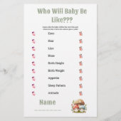 キノコの赤ちゃんシャワーのようなベビー 便箋 (正面)