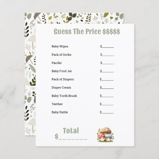 キノコの赤ちゃんシャワーベビー項目の価格を推測 (正面/裏面)
