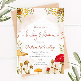 キノコの赤ちゃんシャワー招待 招待状