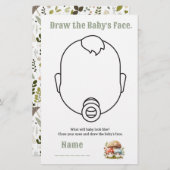 キノコの赤ちゃんシャワー描画顔 便箋 (正面/裏面)