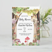 キノコの赤ちゃんシャワー森林お洒落林 招待状 (スタンド正面)
