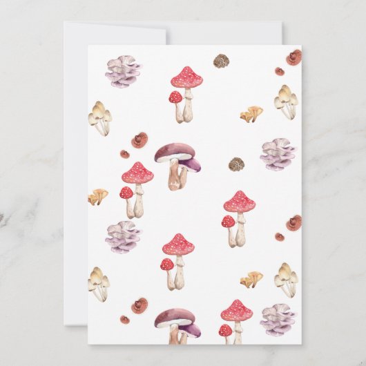 キノコの赤ちゃんシャワー森林お洒落林 招待状 (裏面)