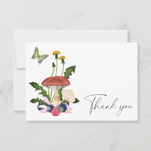 キノコの赤ちゃんシャワー – サンキューカード (正面)