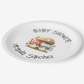 キノコの赤ちゃんシャワー ペーパープレート (アングル)