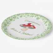 キノコの赤ちゃんシャワー ペーパープレート (アングル)