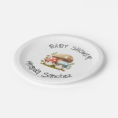 キノコの赤ちゃんシャワー ペーパープレート (アングル)