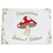 キノコの赤ちゃんシャワー ラージペーパーバッグ (正面)