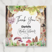 キノコの赤ん坊のシャワーウッドランド フェイバータグ (裏面)