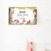 キノコの赤ん坊のシャワーウッドランド 横断幕 (インサイチュ)