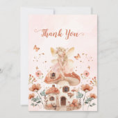 キノコの魅力森林少女の赤ちゃんシャワー サンキューカード (正面)