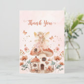 キノコの魅力森林少女の赤ちゃんシャワー サンキューカード (スタンド正面)