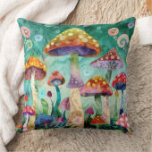 キノコの魔法の森 クッション (ブランケット)