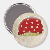 キノコの黄色い森の磁石の小さな生息地 マグネット (正面/裏面)