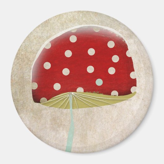 キノコの黄色い森の磁石の小さな生息地 マグネット (正面)