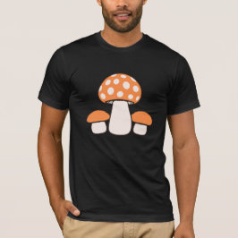 キノコの3人家族 ナチュラル Tシャツ