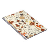 キノコや花の秋の継ぎ目のないパターン ノートブック (右側)