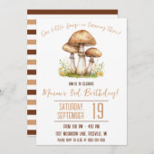 キノコをテーマにした誕生日パーティー 招待状 (正面/裏面)