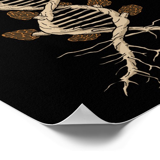 キノコを採集するモレルキノコのハンターギフト菌 ポスター (角)