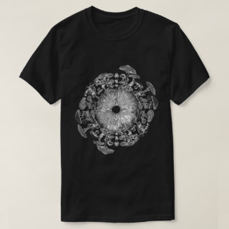キノコアイリススプレープリント菌類アートTシャツ Tシャツ