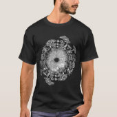 キノコアイリススプレープリント菌類アートTシャツ Tシャツ (正面)