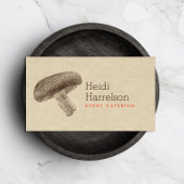 キノコイラストレーションブラウン/タン – ケータリング、シェフ 名刺