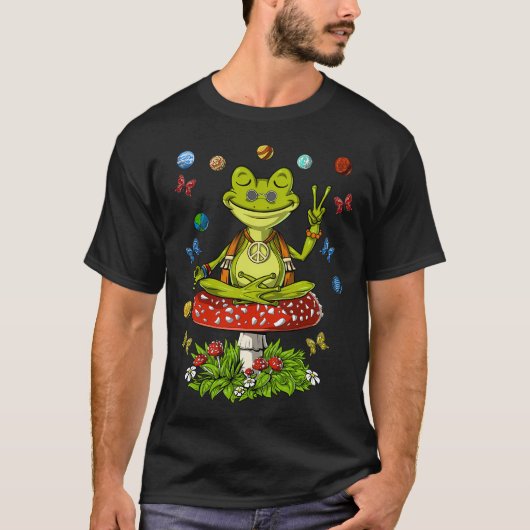 キノコカエル瞑想 Tシャツ (正面)