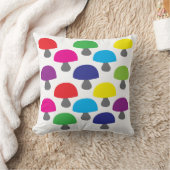 キノコカラフルのキノコ クッション (ブランケット)